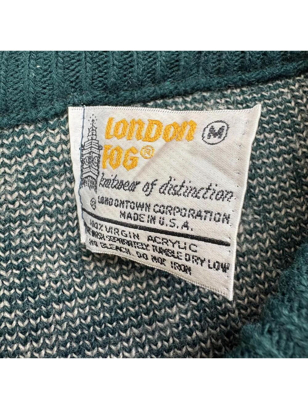 Vintage London Fog Floral Flower Pattern Sweater Green Size Medium - Picture 3 of 5